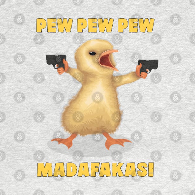 A Funny Bird Holding Guns And Says : PEW PEW PEW, MADAFAKAS! by Ghean